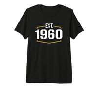 Diseño de cumpleaños de 1960 Estilo Vintage Establecido en 1960 Camiseta Premium