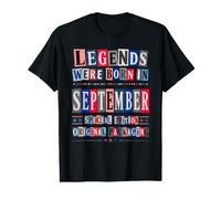 Diseño de cumpleaños Estilo Ransom Legends were Born in September Camiseta gráfica económica