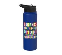 Diseño de cumpleaños estilo Ransom Legends Were Born in September Stainless Steel Insulated Water Bottle