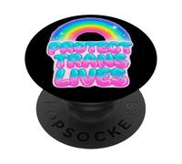 Diseño de declaración de Igualdad de Proteger Vidas Trans PopSockets PopGrip Adhesivo