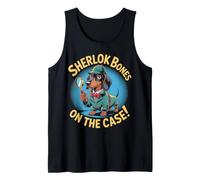 Diseño de Detective Sherlock Bones Dachshund Camiseta sin Mangas