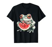 Diseño de dibujo de rana de sandía, arte animal, amante de la sandía Camiseta