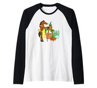 Diseño de Dibujos Animados de jardinería Urbana de Caballo Divertido Camiseta Manga Raglan