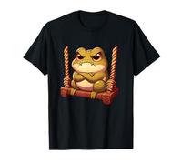 Diseño de dibujos animados de rana enojada en un columpio Camiseta