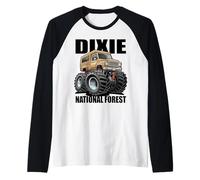 Diseño de Dibujos Animados de un camión Que aterriza en el Bosque Nacional Dixie, Utah Camiseta Manga Raglan