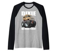 Diseño de Dibujos Animados de un camión Que aterriza en el Bosque Nacional Dixie, Utah Camiseta Manga Raglan