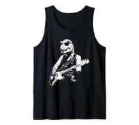 Diseño de Dinosaurio T-Rex Tocando bajo con Gafas de Sol Camiseta sin Mangas