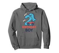 Diseño de Dinosaurio y camión para cumpleaños número 2 Sudadera con Capucha