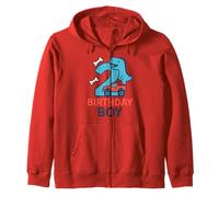 Diseño de Dinosaurio y camión para cumpleaños número 2 Sudadera con Capucha