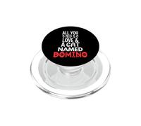 Diseño de dominó con Nombre de Gato: ¡Todo lo Que Necesitas es Amor! PopSockets PopGrip para MagSafe