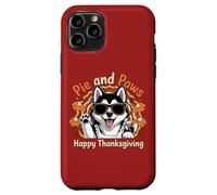 Diseño de Dulce Perro Husky de Pie and Paws Happy Thanksgiving Carcasa para iPhone 11 Pro