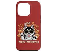 Diseño de Dulce Perro Husky de Pie and Paws Happy Thanksgiving Carcasa para iPhone 13 Pro