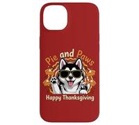 Diseño de Dulce Perro Husky de Pie and Paws Happy Thanksgiving Carcasa para iPhone 14 Plus