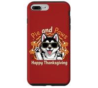 Diseño de Dulce Perro Husky de Pie and Paws Happy Thanksgiving Carcasa para iPhone 7 Plus/8 Plus