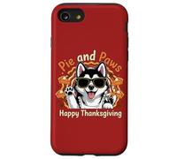 Diseño de Dulce Perro Husky de Pie and Paws Happy Thanksgiving Carcasa para iPhone SE (2020) / 7/8