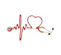 Diseño de ECG médico: broche de estetoscopio para médicos y enfermeras, Normal, Metal no precioso