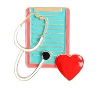 Diseño de ECG médico: broche de estetoscopio para médicos y enfermeras, Normal, Metal no precioso