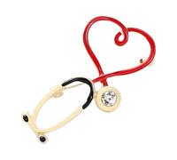 Diseño de ECG médico: broche de estetoscopio para médicos y enfermeras, Normal, Metal no precioso