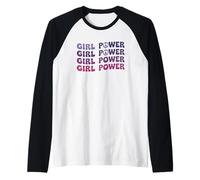 Diseño de empoderamiento del símbolo de la paz de la niña Camiseta Manga Raglan