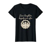 Diseño de Encaje para Fiesta Nupcial con Risas Felices para Siempre Camiseta