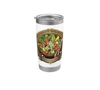 Diseño de ensalada mediterránea griega Vaso térmico de acero inoxidable de doble pared