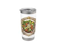 Diseño de ensalada mediterránea griega Vaso térmico de acero inoxidable de doble pared