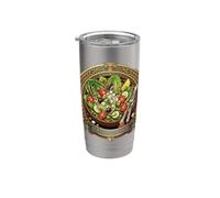 Diseño de ensalada mediterránea griega Vaso térmico de acero inoxidable de doble pared