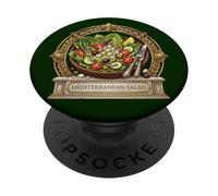 Diseño de Ensalada mediterránea Romana ilustración Foodie PopSockets PopGrip Adhesivo