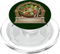 Diseño de Ensalada mediterránea Romana ilustración Foodie PopSockets PopGrip para MagSafe