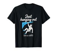 Diseño de escalador de guión Just Hanging Out (On A Cliff) Camiseta