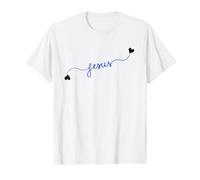Diseño de Escritura de corazón de Jesús - Arte Minimalista de fe Cristiana Camiseta gráfica económica