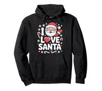 Diseño de espíritu navideño I Love Santa Sudadera con Capucha