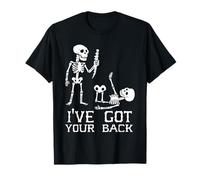 Diseño de Esqueleto Espeluznante de Halloween con Texto en inglés I've Got Your Back Camiseta