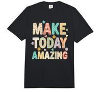 Diseño de Estampado Floral a Cuadros Make Today Amazing Positive Vibe Comfort Colors Adult Heavyweight T-Shirt