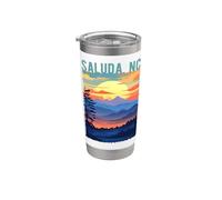 Diseño de estilo de puesta de sol escénica de montaña de Saluda, Carolina del Norte Vaso térmico de acero inoxidable de doble pared