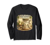 Diseño de Estilo de Vida Live Simply Care Deeply Mindful Manga Larga