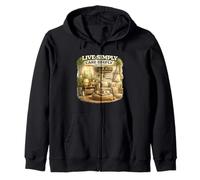 Diseño de Estilo de Vida Live Simply Care Deeply Mindful Sudadera con Capucha