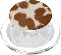 Diseño de Estilo Rancho Occidental de Vaca marrón Blanco PopSockets PopGrip para MagSafe
