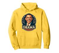 Diseño de Estilo Retro de Obama con círculo patriótico de Estrellas Sudadera con Capucha, Unisex para Adultos, Limón, S
