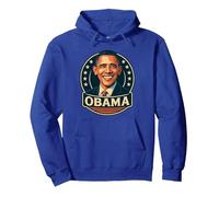Diseño de Estilo Retro de Obama con círculo patriótico de Estrellas Sudadera con Capucha, Unisex para Adultos, Azul Real, M