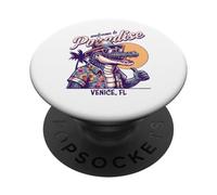 Diseño de Estilo Retro Venice Florida Paradise Cocodril PopSockets PopGrip Adhesivo