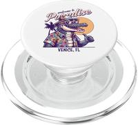 Diseño de Estilo Retro Venice Florida Paradise Cocodril PopSockets PopGrip para MagSafe