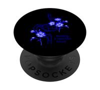 Diseño de estómago Floral Azul - Construyendo un Futuro Hermoso PopSockets PopGrip Adhesivo
