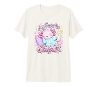 Diseño de Estrellas de la Luna Durmiente de Kawaii Axolotl Camiseta Premium