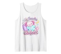 Diseño de Estrellas de la Luna Durmiente de Kawaii Axolotl Camiseta sin Mangas