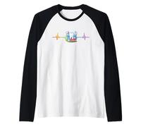 Diseño de Farmacia Asistente Dental Higienista Latido del corazón Camiseta Manga Raglan