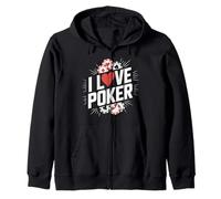 Diseño de fichas de Juego de Cartas I Love Poker Sudadera con Capucha