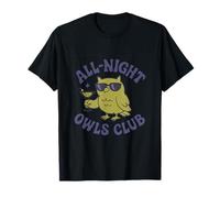 Diseño de Fiesta Nocturna All-Night Owls Club Owl Martini Camiseta