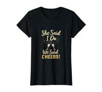 Diseño de Fiesta Nupcial She Said I Do We Said Cheers Camiseta