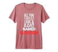 Diseño de Flor con Nombre de Gato: ¡Todo lo Que Necesitas es Amor! Camiseta Premium